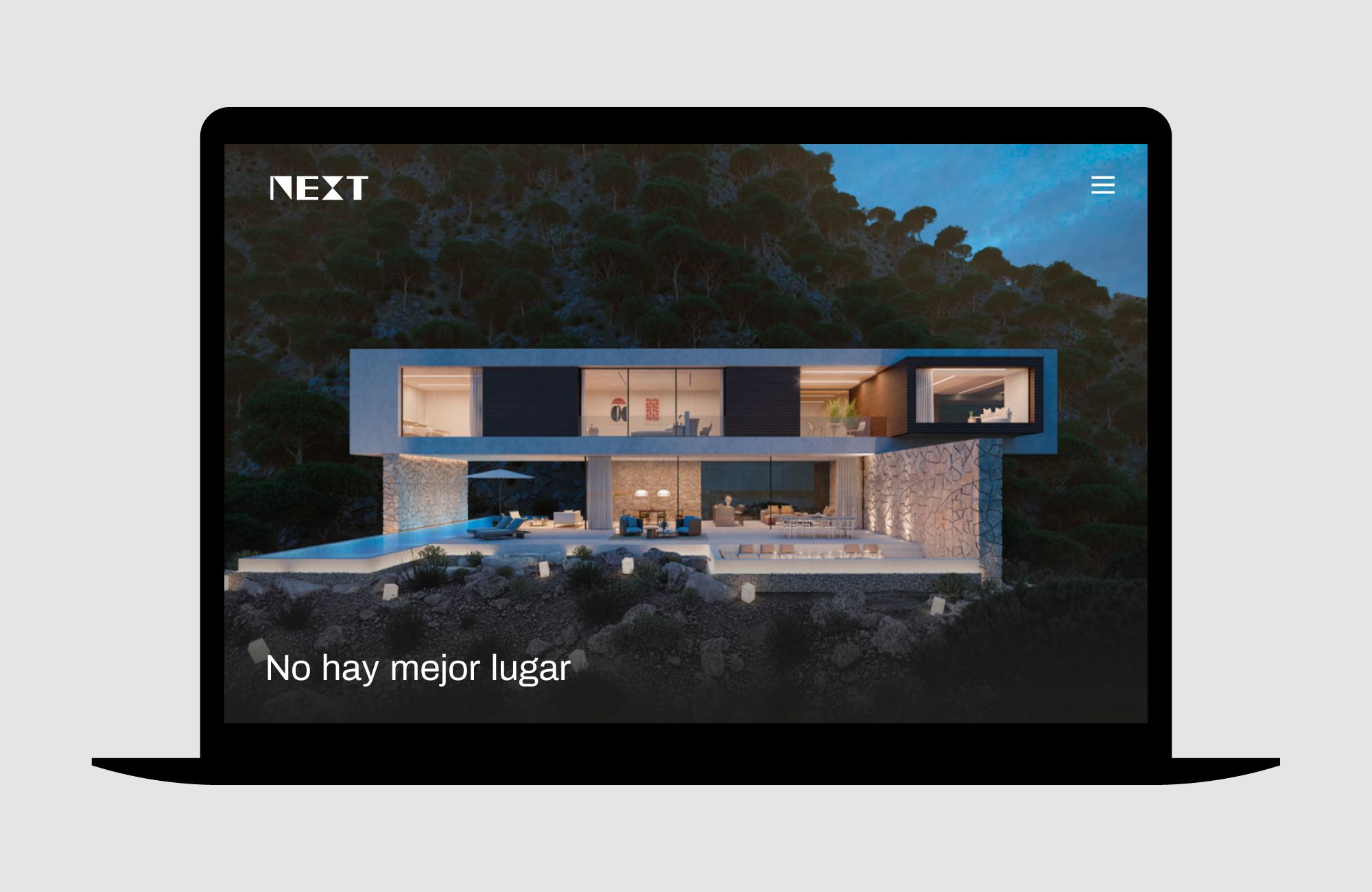 Rediseño marca para NEXT Arquitectura - diseño responsive ordenador